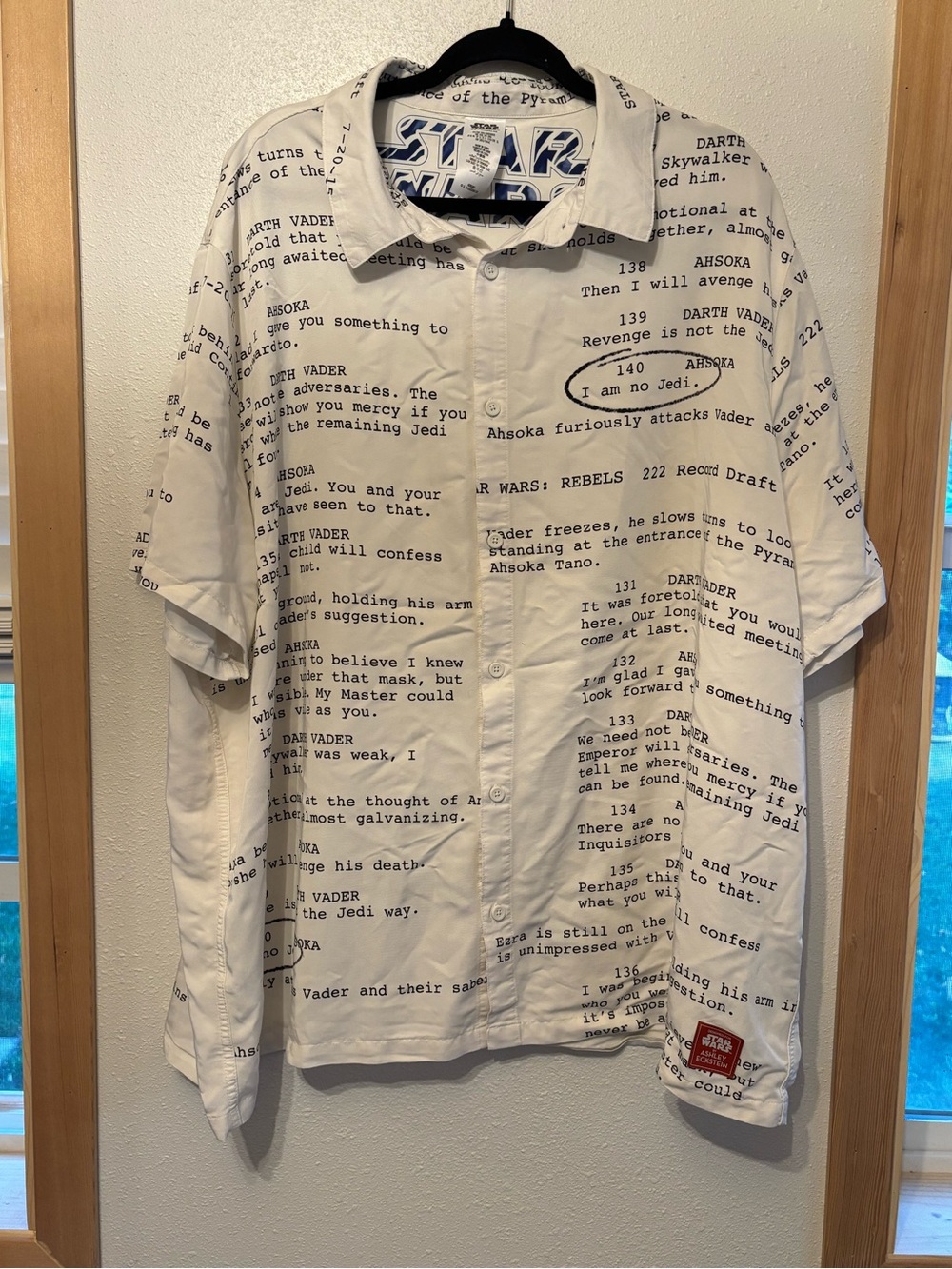 Star Wars White Short-Sleeve Script Button-Up Shirt 3XL
0054S